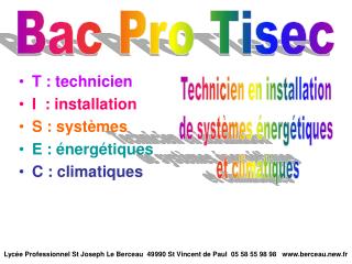 Bac Pro Tisec
