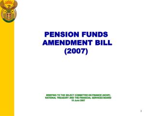 PENSION FUNDS AMENDMENT BILL (2007)