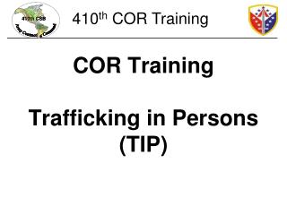 COR Training Trafficking in Persons (TIP)