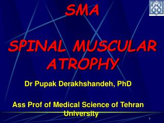 Dr Pupak Derakhshandeh, PhD Ass Prof of Medical Science of Tehran University