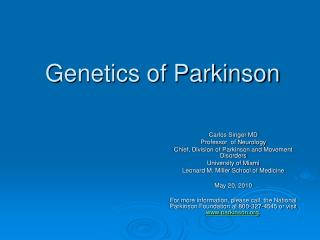 Genetics of Parkinson