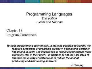 Programming Languages 2nd edition Tucker and Noonan