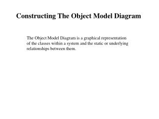 Constructing The Object Model Diagram