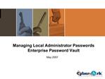 Managing Local Administrator Passwords