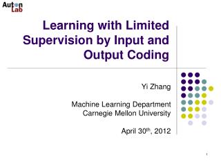 Learning with Limited Supervision by Input and Output Coding