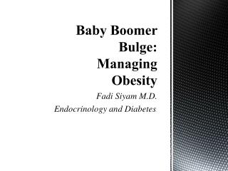 Baby Boomer Bulge: Managing Obesity