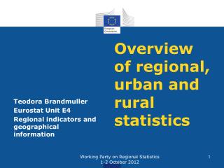 Overview of regional, urban and rural statistics