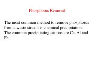 Phosphorus Removal