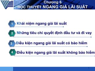 Chương 6 HỌC THUYẾT NGANG GIÁ LÃI SUẤT