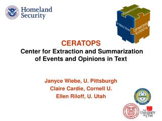 CERATOPS Center for Extraction and Summarization of Events and Opinions in Text