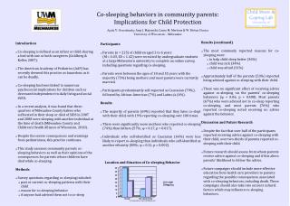 Co-sleeping behaviors in community parents: Implications for Child Protection