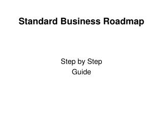 Standard Business Roadmap