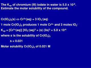 Precipitation from Solution