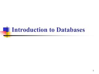 Introduction to Databases