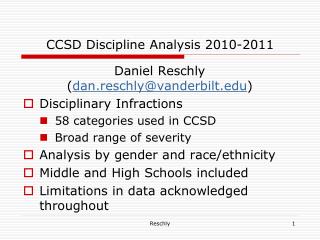 CCSD Discipline Analysis 2010-2011