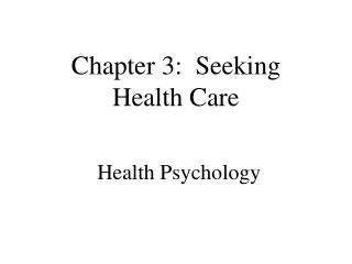 Health Psychology