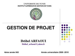 GESTION DE PROJET