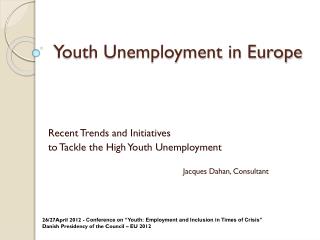 Youth Unemployment in Europe