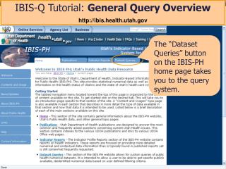 IBIS-Q Tutorial: General Query Overview ibis.health.utah