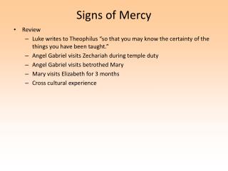 Signs of Mercy