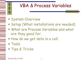 VBA &amp; Process Variables