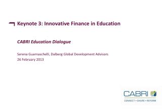 Keynote 3: Innovative Finance in Education
