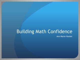 Building Math Confidence