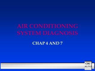 AIR CONDITIONING SYSTEM DIAGNOSIS