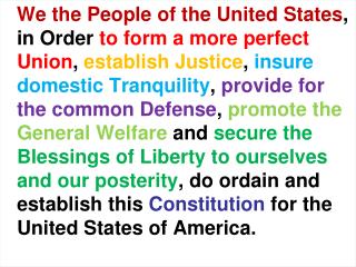 PREAMBLE OF THE CONSITUTION