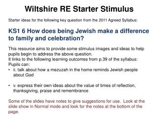 Wiltshire RE Starter Stimulus