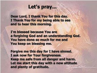 Let's pray...
