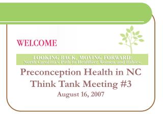 Preconception Health in NC Think Tank Meeting #3 August 16, 2007