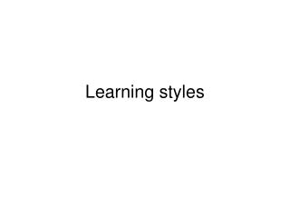 Learning styles