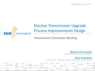 Elective Transmission Upgrade Process Improvements Design