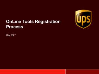 OnLine Tools Registration Process