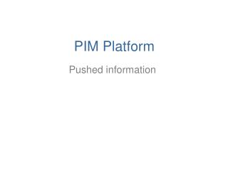 PIM Platform