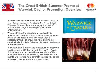 The Great British Summer Proms at Warwick Castle: Promotion Overview