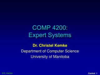 COMP 4200: Expert Systems