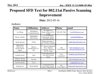 Proposed SFD Text for 802.11ai Passive Scanning Improvement