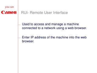 RUI- Remote User Interface