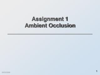 Assignment 1 Ambient Occlusion