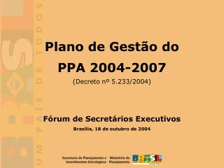 Brasília, 18 de outubro de 2004