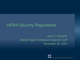 HIPAA Security Regulations