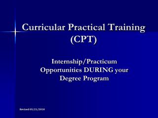 Curricular Practical Training (CPT)