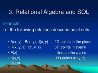 3. Relational Algebra and SQL