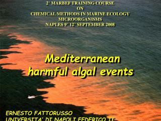 2° MARBEF TRAINING COURSE ON CHEMICAL METHODS IN MARINE ECOLOGY MICROORGANISMS