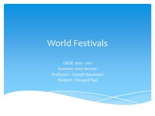 World Festivals