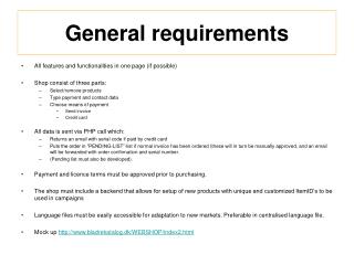 General requirements