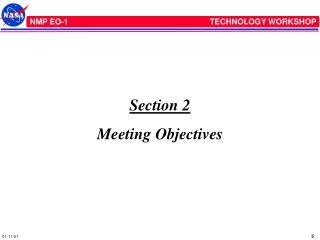 Section 2 Meeting Objectives