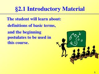 §2.1 Introductory Material